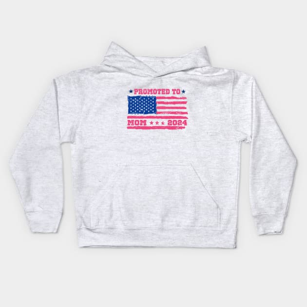 promoted to proud mom est 2024 Kids Hoodie by SecuraArt